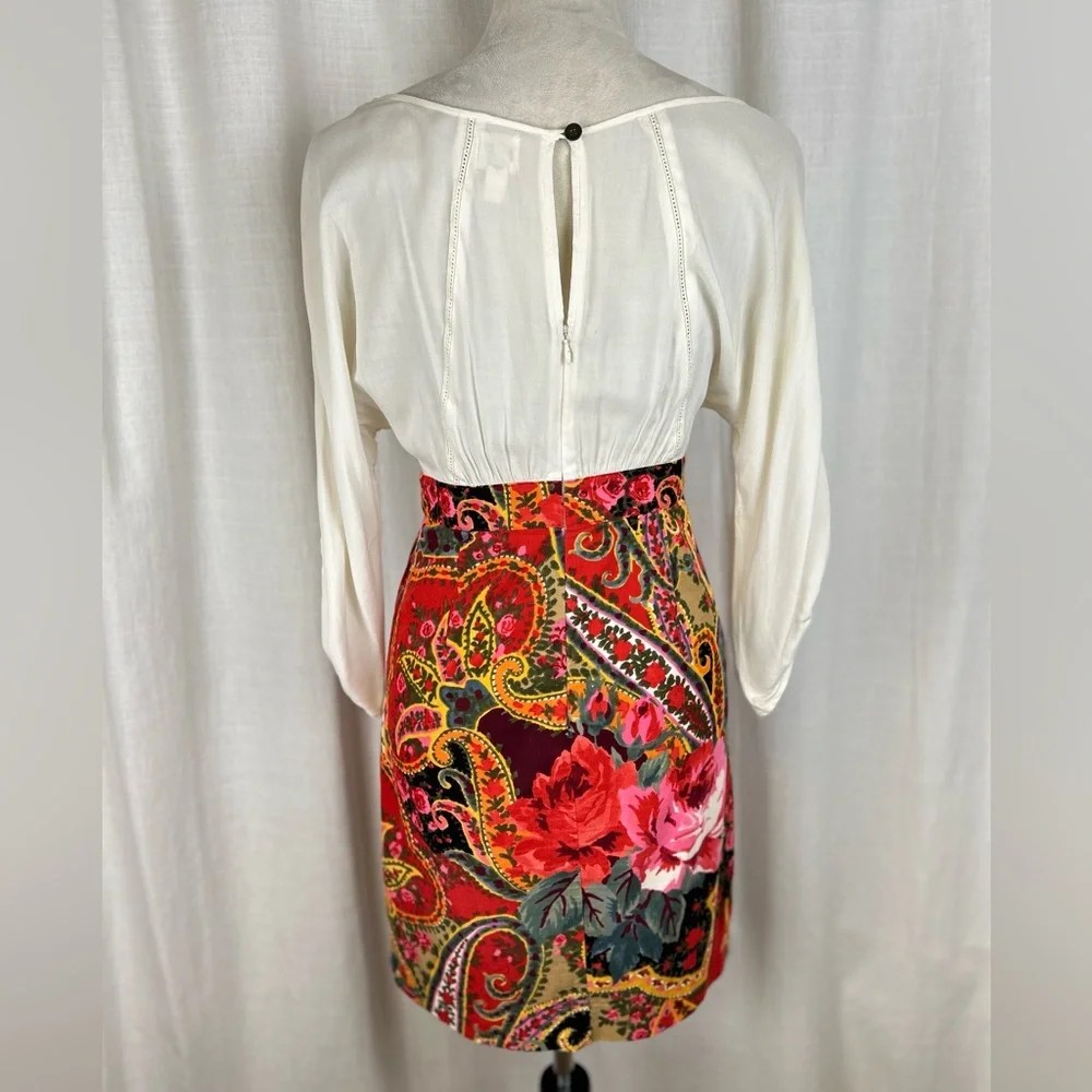 Women's Anthropologie Edme & Esyllte Easy As Pie Paisley Corduroy Dress BOHO 0
